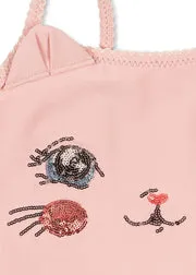 Konges Sløjd Kitty badpak powder pink kattenprint