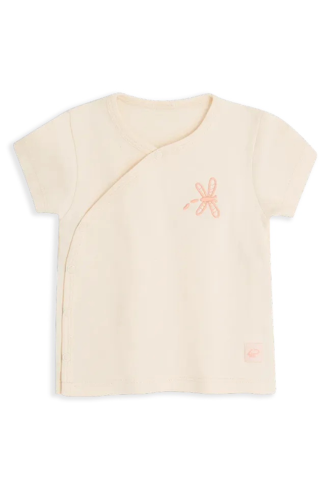 4President Yill overslagshirt roze katoen korte mouw