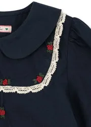 Konges Sløjd Emmy jurk dark navy biokatoen