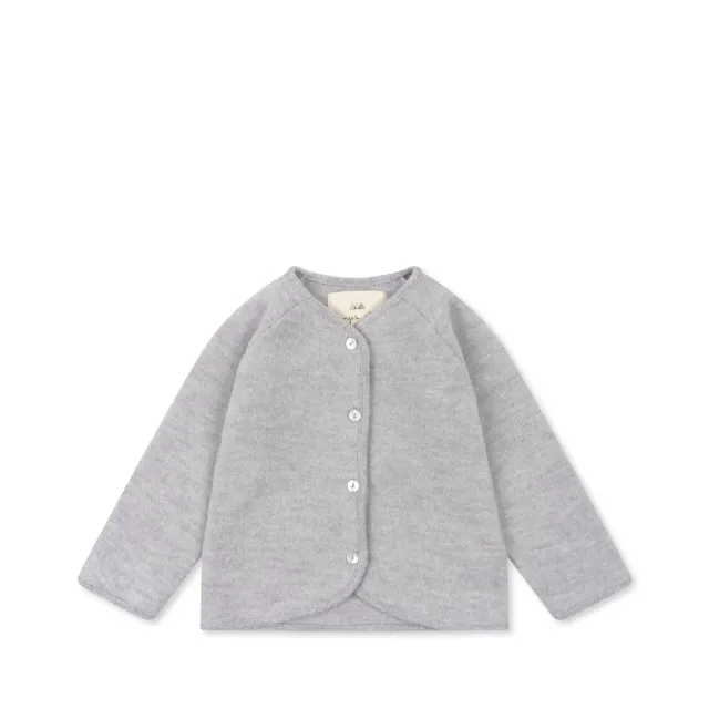 Konges Sløjd Saga Fleece Cardigan Grijs Melange wol