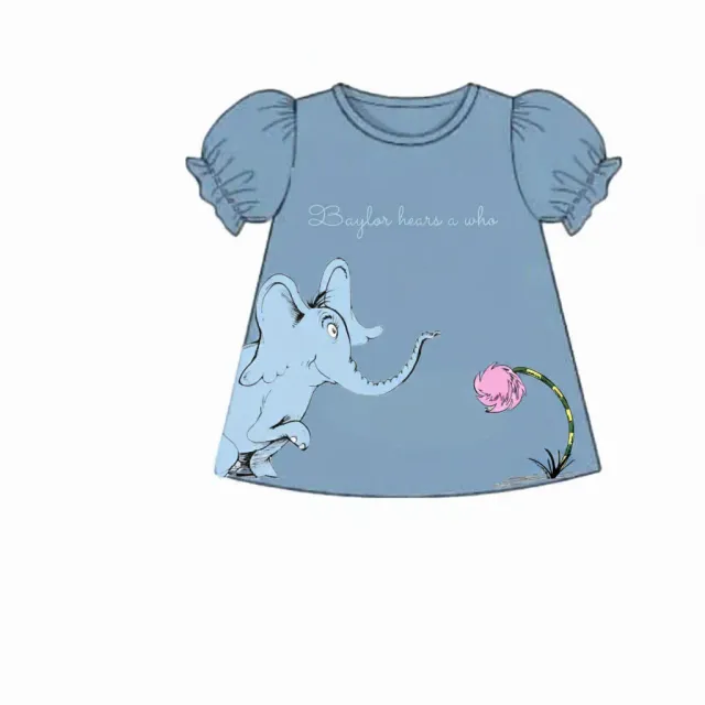 Busy Bee Smocks Book Shirts Baylor Hears A Who shirt meisjes 6