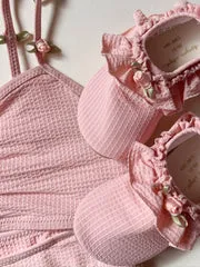 Konges Sløjd Fleuri bikini powder pink seersucker