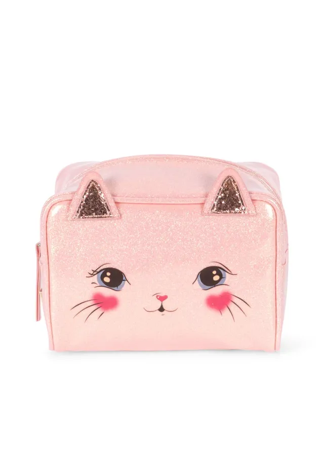 Konges Sløjd Katten etui cerise glitter roze