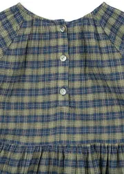 Konges Sløjd Terre jurk laurel blue check biokatoen
