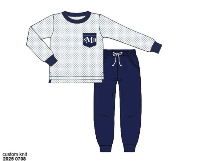 Busy Bee Smocks Bitty Dot Basics SMR joggingset jongens 3T navy