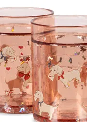 Konges Sløjd Woof Letter Rose glitterbeker 2-pack
