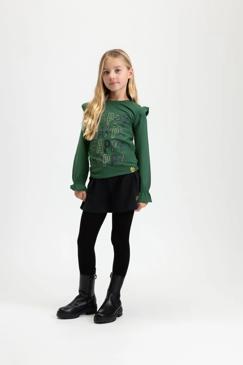 4PRESIDENT Anoek Green longsleeve meisjes katoen