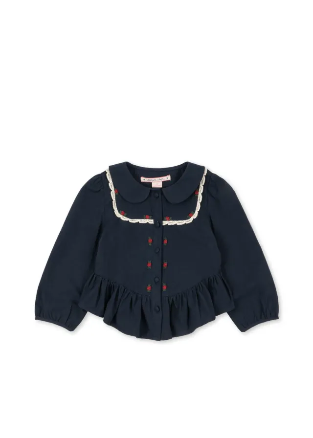 Konges Sløjd Emmy blouse donkerblauw biokatoen