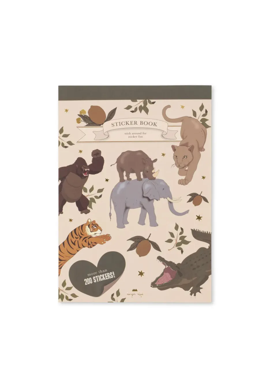 Konges Sløjd Stickerboek stickers tijger 12 pagina's