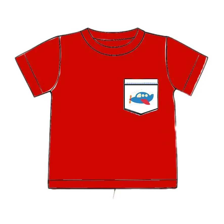 Boys Mix & Match vliegtuig jongensshirt maat 6 borstzak