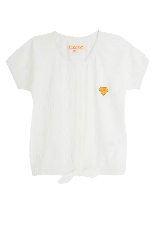 4President Nonna T-shirt meisjes white lichtgewicht
