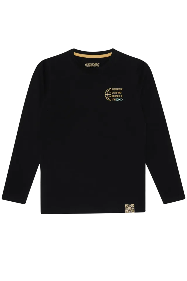 4President Armin Black longsleeve katoen jongens