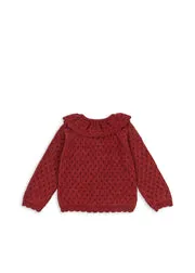 Konges Sløjd Holiday vest red dahlia gebreid