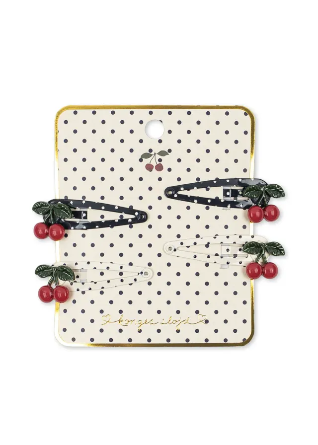 Konges Sløjd Cherry Dot haarclips multi 4 stuks kers
