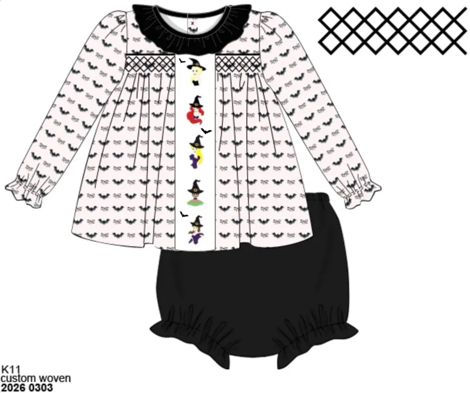 Busy Bee Smocks Princess & Heroes bloomerset meisjes katoen 2-delig
