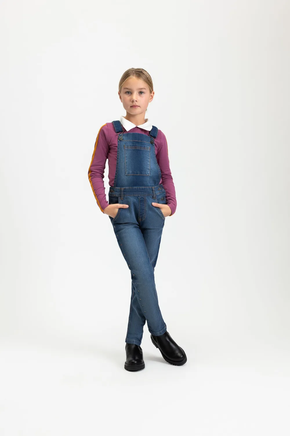 4President Kei tuinbroek blauw denim maat 92 katoen