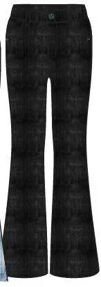 4President Hannika Black flare jeans bloemen meisjes