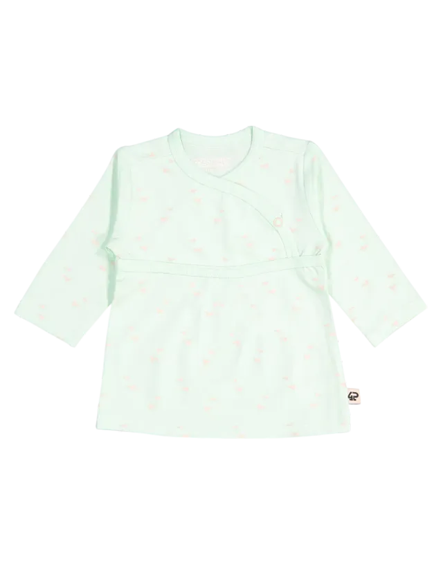 4President Julie Mint AOP shirt lange mouw baby biokatoen