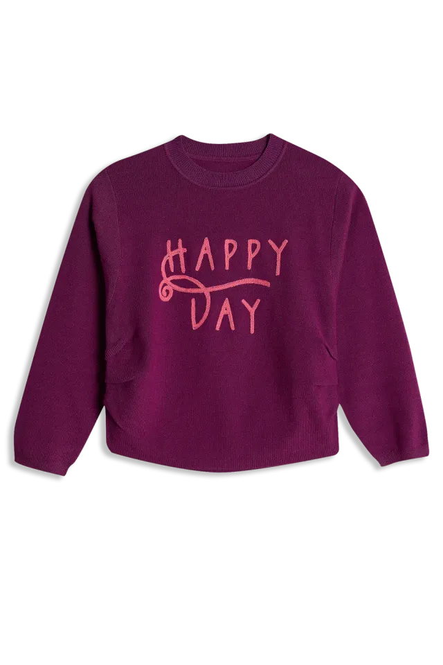 4President Kaicy longsleeve pink gebreid tekst