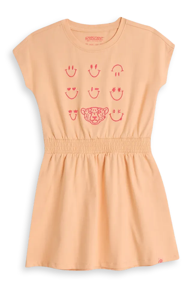 4President Hilda jurk peach quartz meisjes smiley