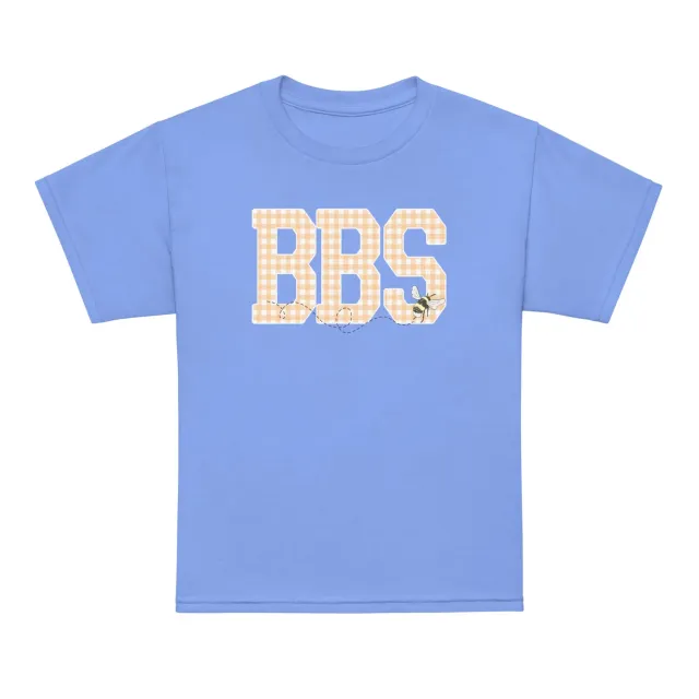 Busy Bee Smocks Peach Gingham BBS T-shirt iris blue jeugd