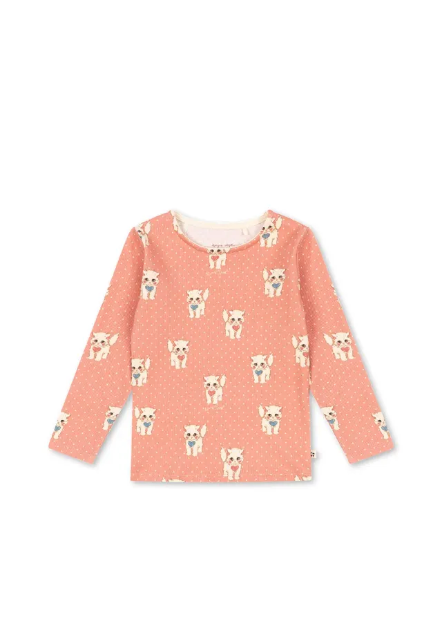 Konges Slöjd Ella longsleeve ciao miao rose biokatoen