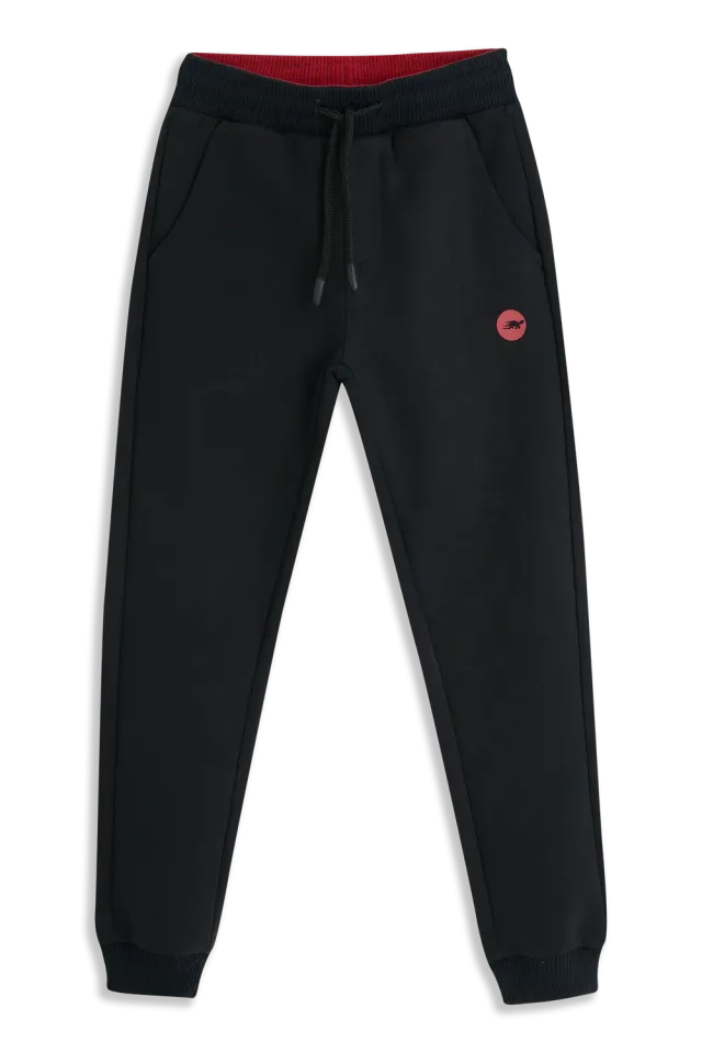 4President Gray joggingbroek zwart jongens katoen