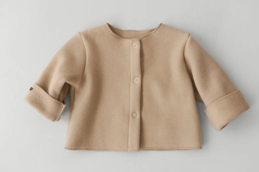 Louloúdi Noey sweatvest katoenfleece beige meegroei