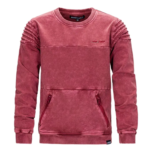 4PRESIDENT Nick Red sweater rood met ritszakken