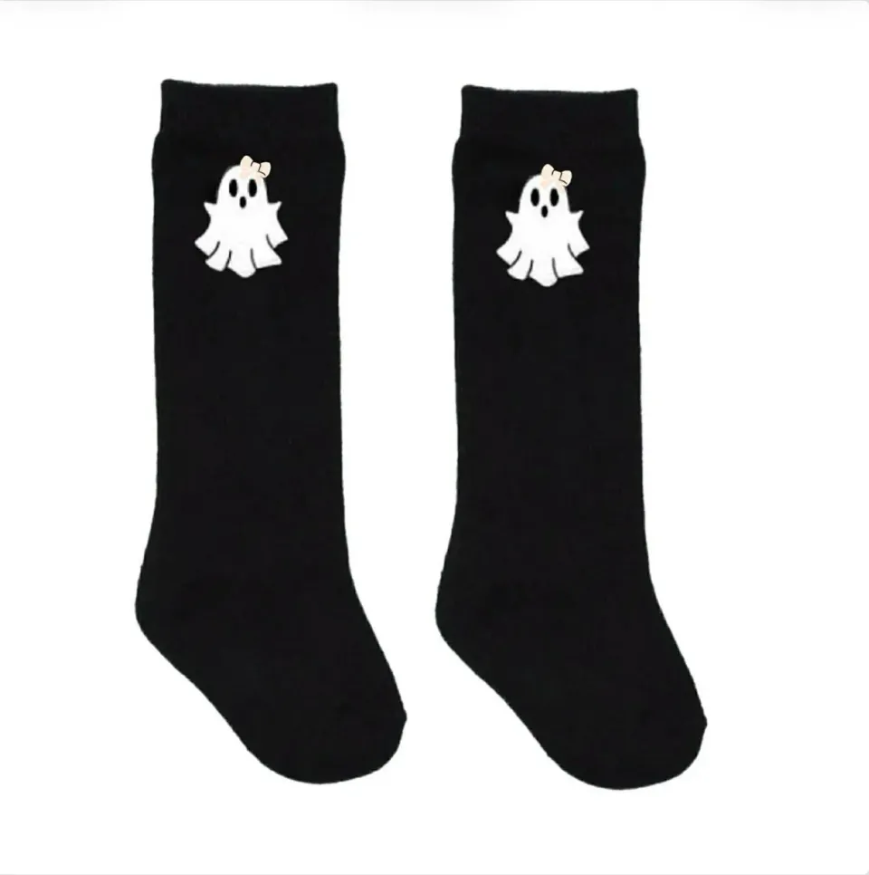 Busy Bee Smocks Halloween Black Ghost sokken meisjes zwart
