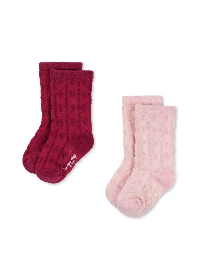Konges Sløjd 2 Pack Sokken heart mix katoen
