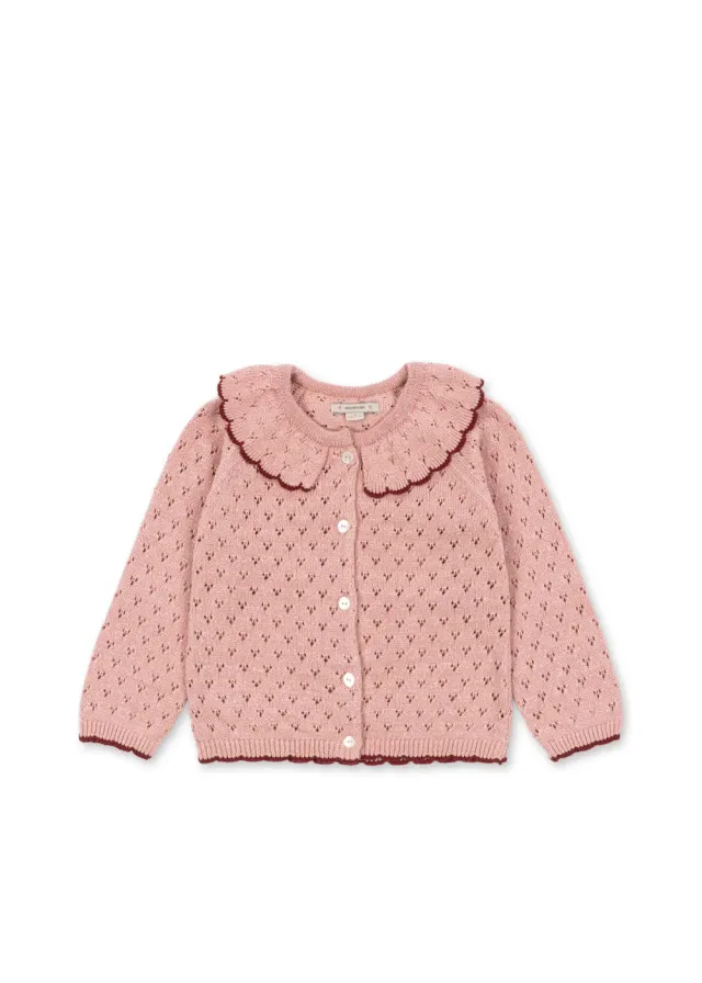 Konges Sløjd Holiday cardigan mellow rose katoen glitter
