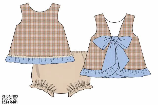 Busy Bee Smocks Will Anders Girls Woven Bloomer Setje 2T katoen