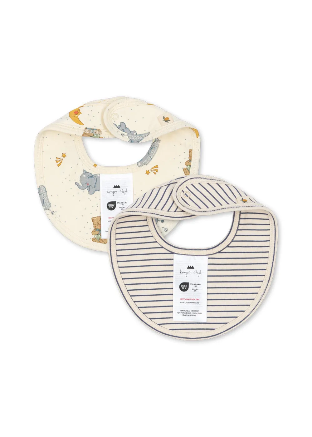 Konges Sløjd Basic Slabbetjes 2-Pack Stripe Como Biokatoen