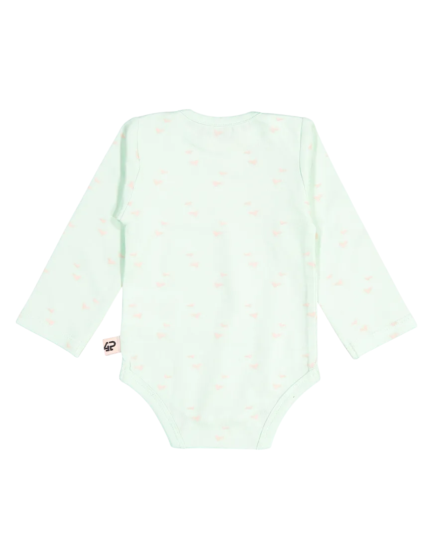 4President Skye Mint AOP romper baby mint katoen