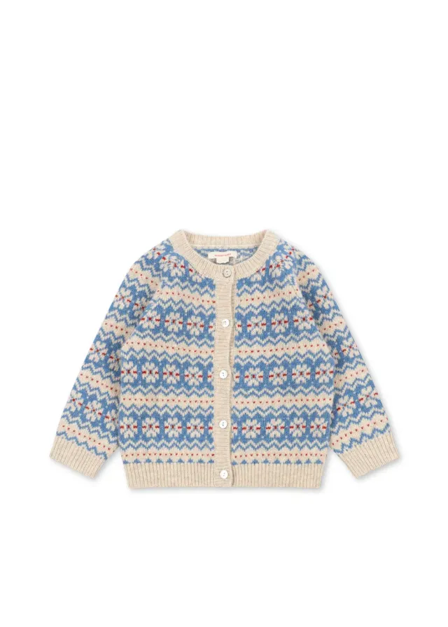 Konges Sløjd Billi cardigan blue multi wolmix