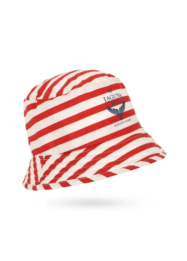 Konges Sløjd Asnou bucket hat stripe rouge UPF 50+