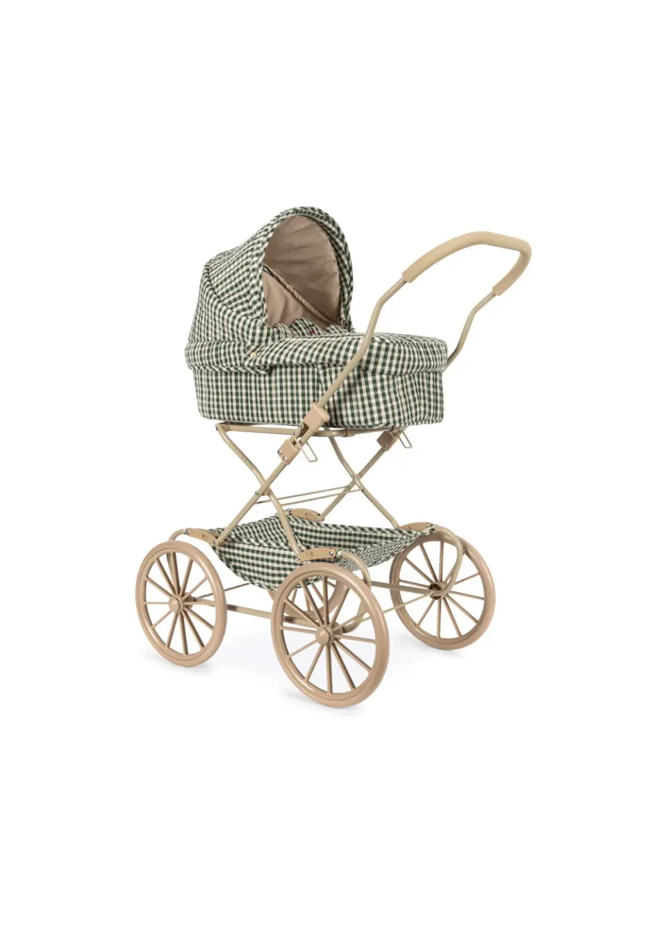 Konges Sløjd Cheeky Poppenwagen Smoke Pine Check Opvouwbaar