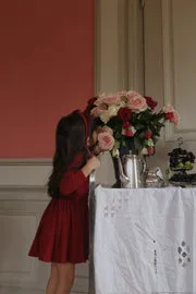 Konges Sløjd Minnie jurk red dahlia biokatoen