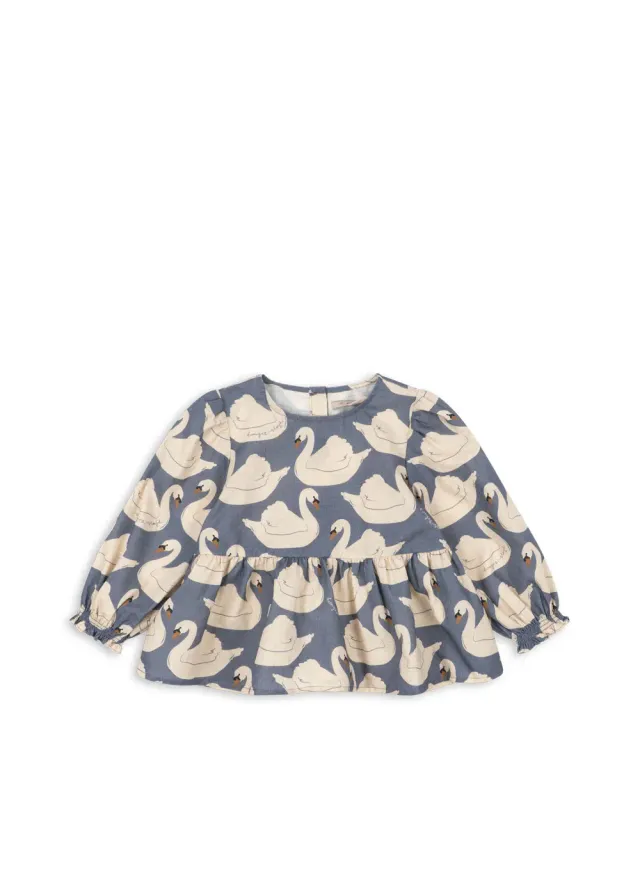 Konges Sløjd Evia blouse swan biokatoen