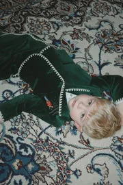 Konges Sløjd Rocky broek dark green fluweel