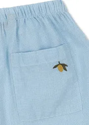 Konges Sløjd Fran korte broek blue check biokatoen