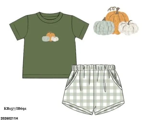 Busy Bee Smocks French Knot Pumpkins shortie set 18M herfst
