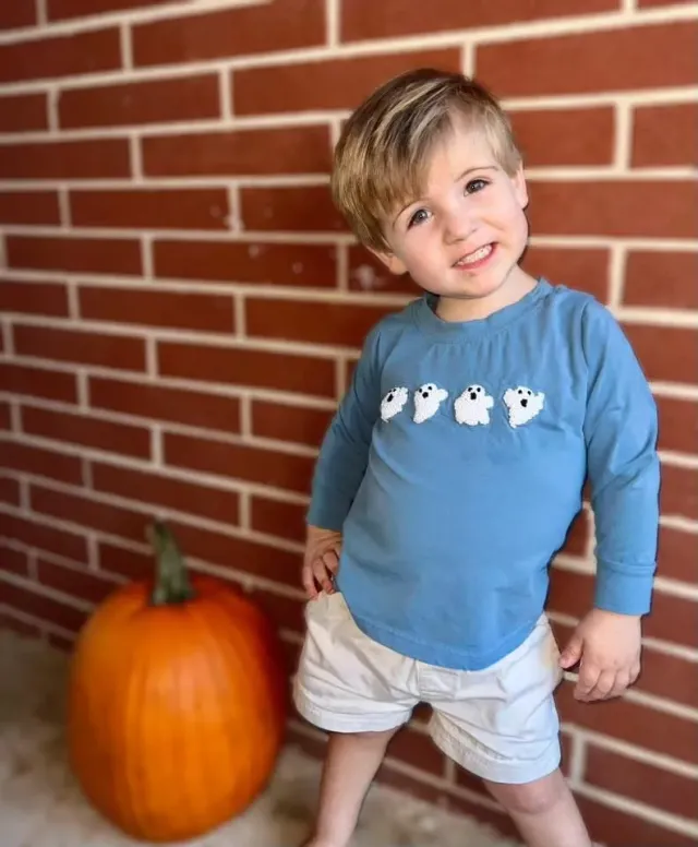 Busy Bee Smocks Ghosts jongens shirt French Knot