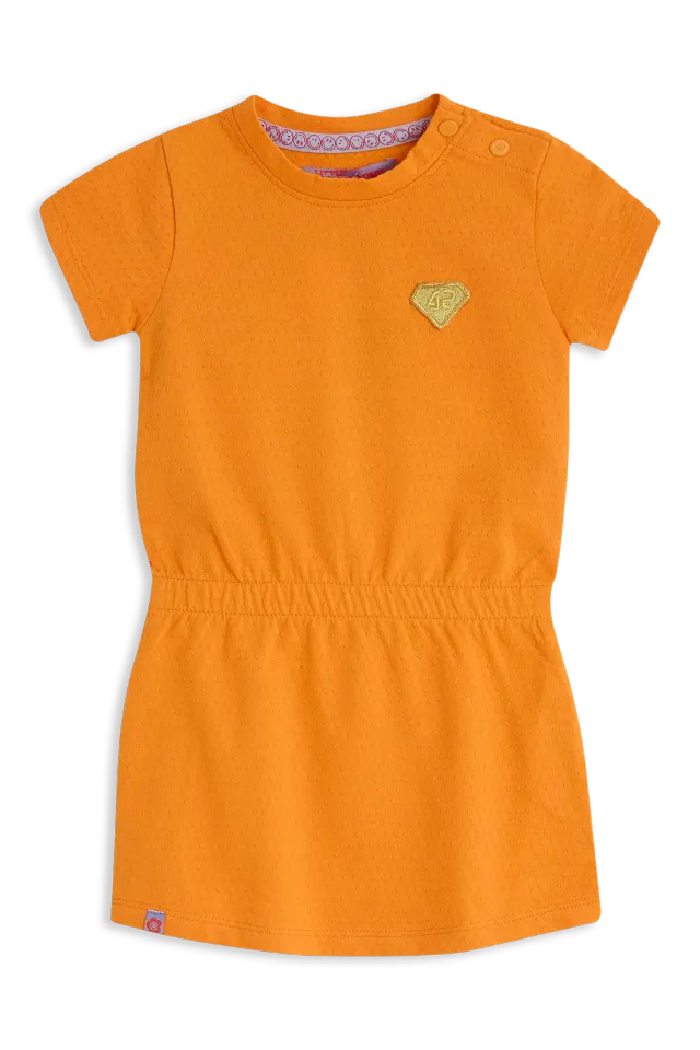 4PRESIDENT Nara jurk Orange stipstructuur