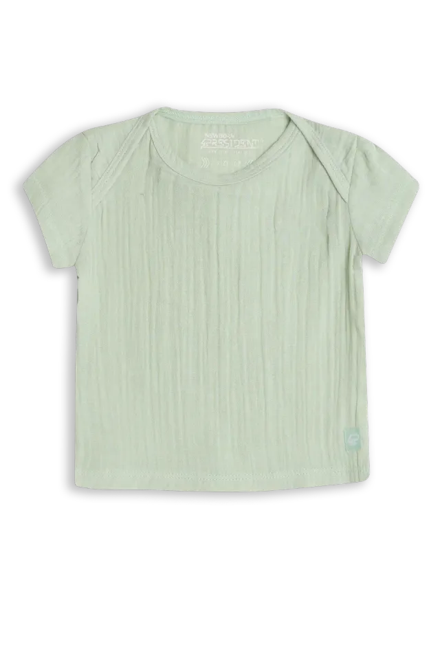4PRESIDENT Moon T-shirt Silt green baby katoen