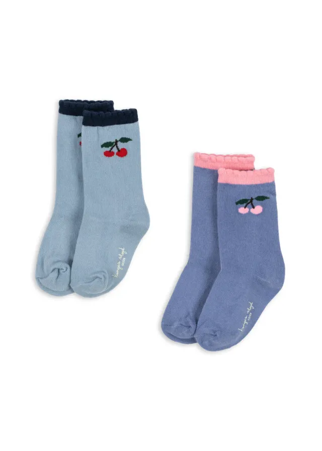 Konges Sløjd 2 Pack Sokken jacquard sokken blue fog katoenmix
