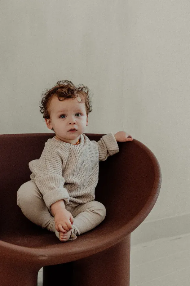 Louloúdi Bo trui katoen beige 50/56 oversized