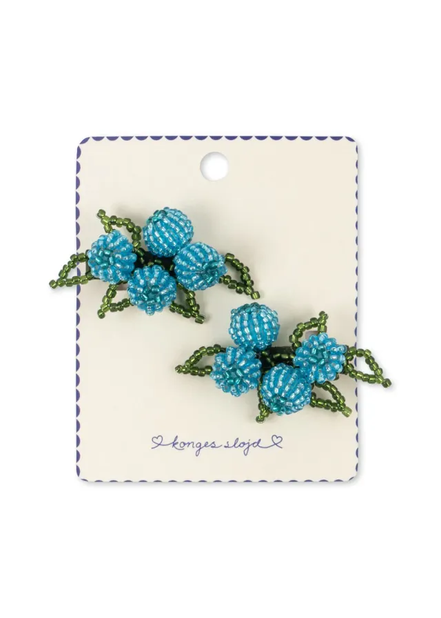 Konges Sløjd haarspeldjes 2-pack blueberry met kralen
