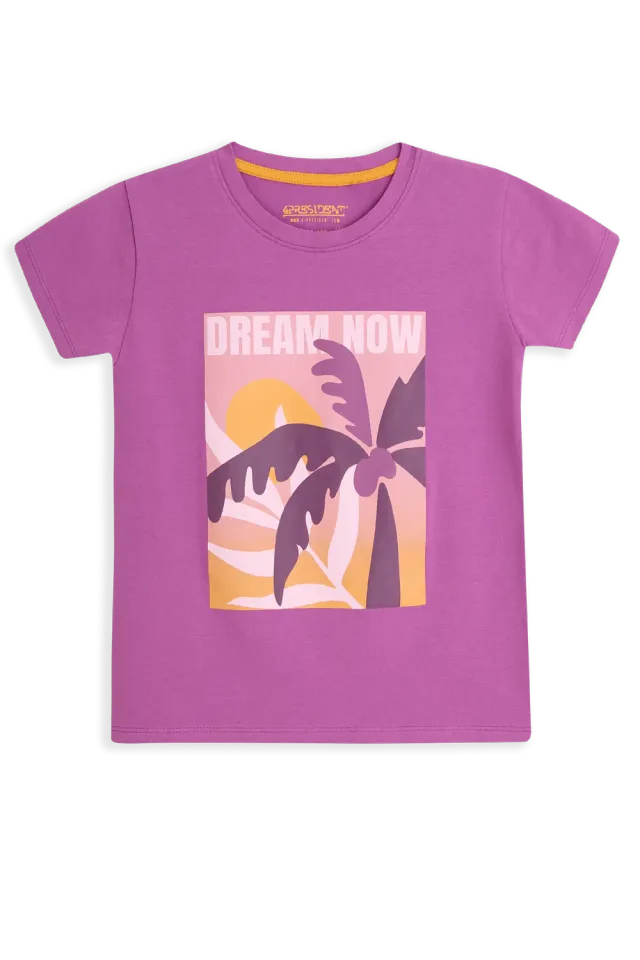 4President Nadia Purple t-shirt meisjes katoen